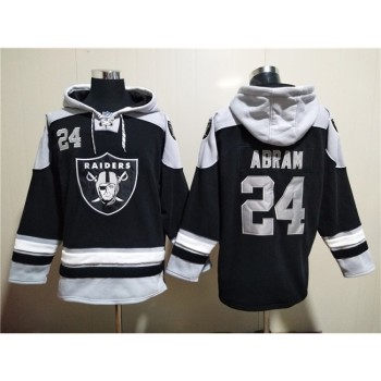Men's Las Vegas Raiders #24 Johnathan Abram Black Ageless Must-Have Lace-Up Pullover Hoodie Men's Las Vegas Raiders #24 Johnathan Abram Black Ageless Must-Have Lace-Up Pullover Hoodie