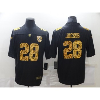 Men's Las Vegas Raiders #28 Josh Jacobs 2020 Black Leopard Print Fashion Limited Stitched Jersey Men's Las Vegas Raiders #28 Josh Jacobs 2020 Black Leopard Print Fashion Limited Stitched Jersey