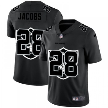 Men's Las Vegas Raiders #28 Josh Jacobs 2020 Black Shadow Logo Limited Stitched Jersey Men's Las Vegas Raiders #28 Josh Jacobs 2020 Black Shadow Logo Limited Stitched Jersey