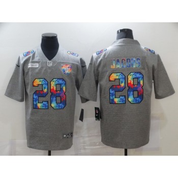 Men's Las Vegas Raiders #28 Josh Jacobs 2020 Grey Crucial Catch Limited Stitched Jersey Men's Las Vegas Raiders #28 Josh Jacobs 2020 Grey Crucial Catch Limited Stitched Jersey
