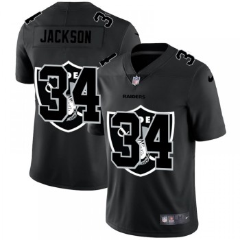 Men's Las Vegas Raiders #34 Bo Jackson 2020 Black Shadow Logo Limited Stitched Jersey Men's Las Vegas Raiders #34 Bo Jackson 2020 Black Shadow Logo Limited Stitched Jersey