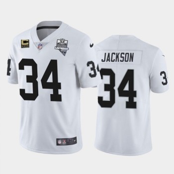 Men's Las Vegas Raiders #34 Bo Jackson White 2020 Inaugural Season With C Patch Vapor Limited Stitched Jersey Men's Las Vegas Raiders #34 Bo Jackson White 2020 Inaugural Season With C Patch Vapor Limited Stitched Jersey
