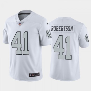 Men's Las Vegas Raiders #41 Amik Robertson White Color Rush Stitched Jersey Men's Las Vegas Raiders #41 Amik Robertson White Color Rush Stitched Jersey