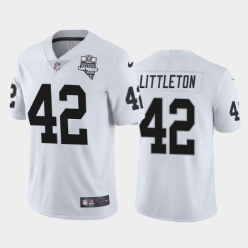 Men's Las Vegas Raiders #42 Cory Littleton White 2020 Inaugural Season Vapor Limited Stitched Jersey Men's Las Vegas Raiders #42 Cory Littleton White 2020 Inaugural Season Vapor Limited Stitched Jersey