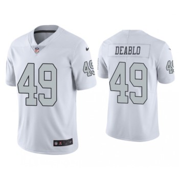 Men's Las Vegas Raiders #49 Divine Deablo White Color Rush Vapor Untouchable Limited Stitched Jersey Men's Las Vegas Raiders #49 Divine Deablo White Color Rush Vapor Untouchable Limited Stitched Jersey