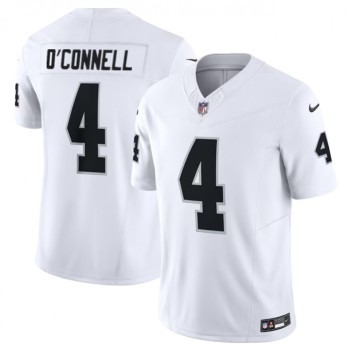 Men's Las Vegas Raiders #4 Aidan O'Connell White 2023 F.U.S.E Vapor Untouchable Stitched Football Jersey Men's Las Vegas Raiders #4 Aidan O'Connell White 2023 F.U.S.E Vapor Untouchable Stitched Football Jersey