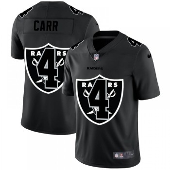 Men's Las Vegas Raiders #4 Derek Carr 2020 Black Shadow Logo Limited Stitched Jersey Men's Las Vegas Raiders #4 Derek Carr 2020 Black Shadow Logo Limited Stitched Jersey
