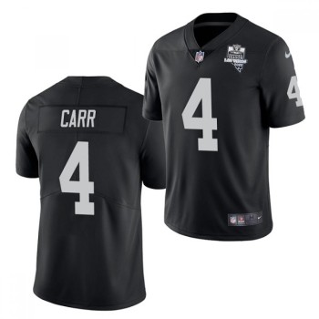 Men's Las Vegas Raiders #4 Derek Carr Black 2020 Inaugural Season Vapor Limited Stitched Jersey Men's Las Vegas Raiders #4 Derek Carr Black 2020 Inaugural Season Vapor Limited Stitched Jersey