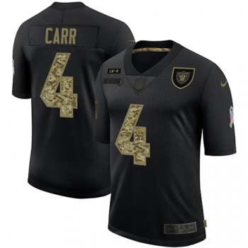 Men's Las Vegas Raiders #4 Derek Carr Black Camo Salute To Service Limited Stitched Jersey Men's Las Vegas Raiders #4 Derek Carr Black Camo Salute To Service Limited Stitched Jersey