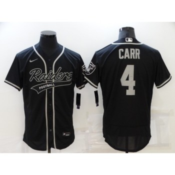 Men's Las Vegas Raiders #4 Derek Carr Black Flex Base Stitched Jersey Men's Las Vegas Raiders #4 Derek Carr Black Flex Base Stitched Jersey
