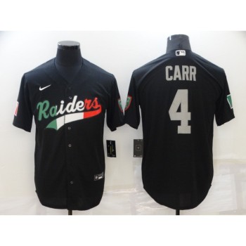 Men's Las Vegas Raiders #4 Derek Carr Black Mexico Stitched Jersey Men's Las Vegas Raiders #4 Derek Carr Black Mexico Stitched Jersey