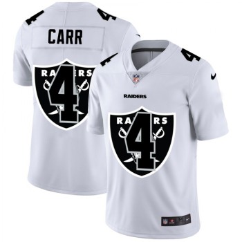 Men's Las Vegas Raiders #4 Derek Carr White Shadow Logo Limited Stitched Jersey Men's Las Vegas Raiders #4 Derek Carr White Shadow Logo Limited Stitched Jersey