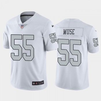 Men's Las Vegas Raiders #55 Tanner Muse White Color Rush Stitched Jersey Men's Las Vegas Raiders #55 Tanner Muse White Color Rush Stitched Jersey