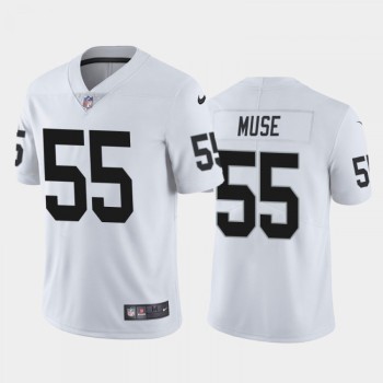 Men's Las Vegas Raiders #55 Tanner Muse White Vapor Untouchable Limited Stitched Jersey Men's Las Vegas Raiders #55 Tanner Muse White Vapor Untouchable Limited Stitched Jersey