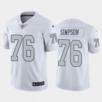 Men's Las Vegas Raiders #76 John Simpson White Color Rush Stitched Jersey Men's Las Vegas Raiders #76 John Simpson White Color Rush Stitched Jersey