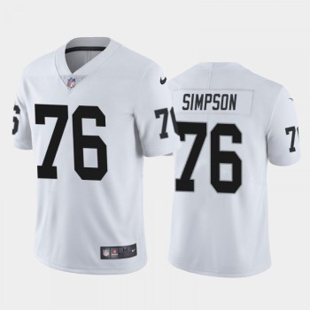 Men's Las Vegas Raiders #76 John Simpson White Vapor Untouchable Limited Stitched Jersey Men's Las Vegas Raiders #76 John Simpson White Vapor Untouchable Limited Stitched Jersey