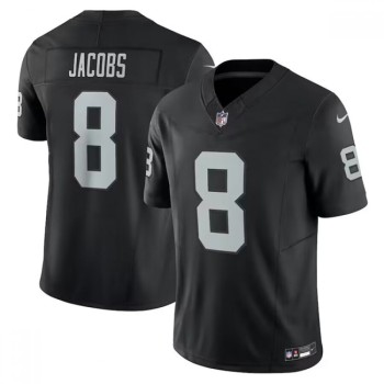 Men's Las Vegas Raiders #8 Josh Jacobs Black 2023 F.U.S.E Vapor Untouchable Stitched Football Jersey Men's Las Vegas Raiders #8 Josh Jacobs Black 2023 F.U.S.E Vapor Untouchable Stitched Football Jersey