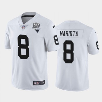 Men's Las Vegas Raiders #8 Marcus Mariota White 2020 Inaugural Season Vapor Limited Stitched Jersey Men's Las Vegas Raiders #8 Marcus Mariota White 2020 Inaugural Season Vapor Limited Stitched Jersey