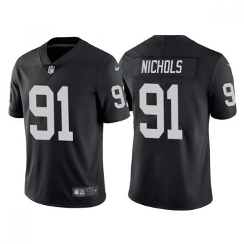 Men's Las Vegas Raiders #91 Bilal Nichols Black Vapor Limited Stitched Jersey Men's Las Vegas Raiders #91 Bilal Nichols Black Vapor Limited Stitched Jersey