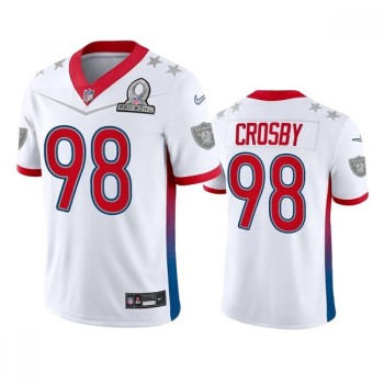 Men's Las Vegas Raiders #98 Maxx Crosby 2022 White Pro Bowl Stitched Jersey Men's Las Vegas Raiders #98 Maxx Crosby 2022 White Pro Bowl Stitched Jersey