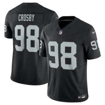 Men's Las Vegas Raiders #98 Maxx Crosby Black 2023 F.U.S.E Vapor Untouchable Stitched Football Jersey Men's Las Vegas Raiders #98 Maxx Crosby Black 2023 F.U.S.E Vapor Untouchable Stitched Football Jersey