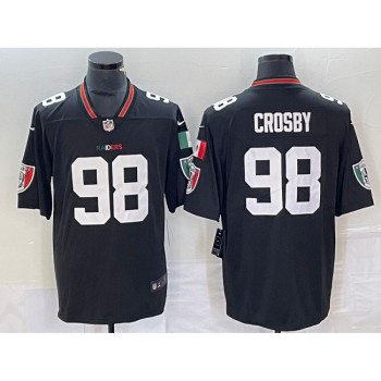 Men's Las Vegas Raiders #98 Maxx Crosby Black Mexico Vapor Limited Stitched Football Jersey Men's Las Vegas Raiders #98 Maxx Crosby Black Mexico Vapor Limited Stitched Football Jersey