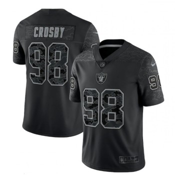 Men's Las Vegas Raiders #98 Maxx Crosby Black Reflective Limited Stitched Football Jersey Men's Las Vegas Raiders #98 Maxx Crosby Black Reflective Limited Stitched Football Jersey