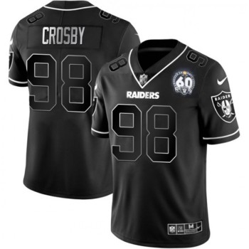 Men's Las Vegas Raiders #98 Maxx Crosby Black Shadow Vapor Limited Stitched Jersey Men's Las Vegas Raiders #98 Maxx Crosby Black Shadow Vapor Limited Stitched Jersey