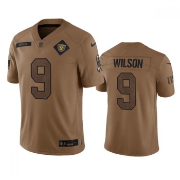 Men's Las Vegas Raiders #9 Tyree Wilson 2023 Brown Salute To Service Limited Stitched Football Jersey Men's Las Vegas Raiders #9 Tyree Wilson 2023 Brown Salute To Service Limited Stitched Football Jersey
