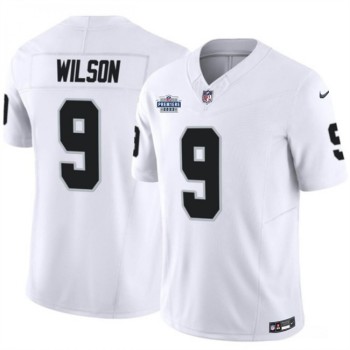Men's Las Vegas Raiders #9 Tyree Wilson White 2023 F.U.S.E. With Prem1ere Patch Vapor Untouchable Limited Stitched Football Jersey Men's Las Vegas Raiders #9 Tyree Wilson White 2023 F.U.S.E. With Prem1ere Patch Vapor Untouchable Limited Stitched Football Jersey