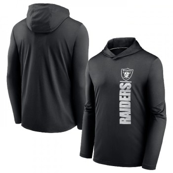 Men's Las Vegas Raiders Black Fan Gear Team Stack Hoodie Performance Long Sleeve T-Shirt Men's Las Vegas Raiders Black Fan Gear Team Stack Hoodie Performance Long Sleeve T-Shirt
