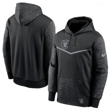 Men's Las Vegas Raiders Black Reflective Therma Hoodie Men's Las Vegas Raiders Black Reflective Therma Hoodie