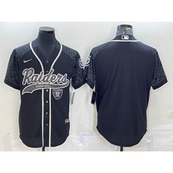 Men's Las Vegas Raiders Blank Black Reflective With Patch Cool Base Stitched Baseball Jersey Men's Las Vegas Raiders Blank Black Reflective With Patch Cool Base Stitched Baseball Jersey