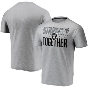 Men's Las Vegas Raiders Gray Stronger Together Space Dye T-Shirt Men's Las Vegas Raiders Gray Stronger Together Space Dye T-Shirt