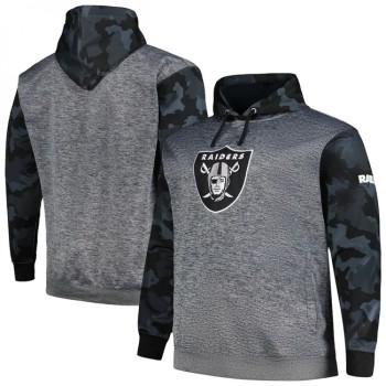 Men's Las Vegas Raiders Heather Charcoal Big & Tall Camo Pullover Hoodie Men's Las Vegas Raiders Heather Charcoal Big & Tall Camo Pullover Hoodie