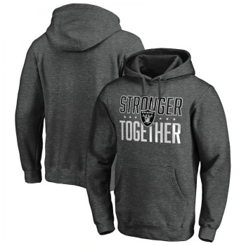 Men's Las Vegas Raiders Heather Charcoal Stronger Together Pullover Hoodie Men's Las Vegas Raiders Heather Charcoal Stronger Together Pullover Hoodie