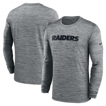Men's Las Vegas Raiders Heather Gray Sideline Team Velocity Performance Long Sleeve T-Shirt Men's Las Vegas Raiders Heather Gray Sideline Team Velocity Performance Long Sleeve T-Shirt