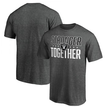 Men's Las Vegas Raiders Heather Stronger Together Space Dye T-Shirt Men's Las Vegas Raiders Heather Stronger Together Space Dye T-Shirt