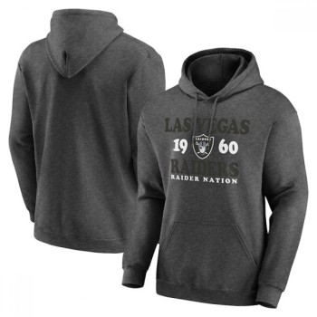 Men's Las Vegas Raiders Heathered Charcoal Fierce Competitor Pullover Hoodie Men's Las Vegas Raiders Heathered Charcoal Fierce Competitor Pullover Hoodie