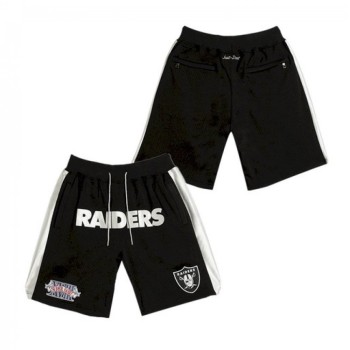 Men's Las Vegas Raiders Just Don Black Shorts (Run Smaller) Men's Las Vegas Raiders Just Don Black Shorts (Run Smaller)