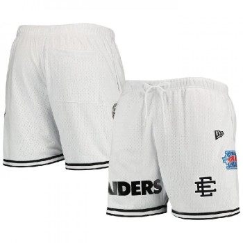 Men's Las Vegas Raiders Pro White/Black Shorts 001 Men's Las Vegas Raiders Pro White/Black Shorts 001