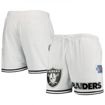 Men's Las Vegas Raiders White Mesh Shorts Men's Las Vegas Raiders White Mesh Shorts
