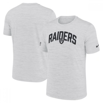 Men's Las Vegas Raiders White Sideline Velocity Stack Performance T-Shirt Men's Las Vegas Raiders White Sideline Velocity Stack Performance T-Shirt