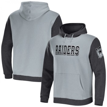 Men's Las Vegas Raiders x Darius Rucker Collection Gray/Charcoal Colorblock Pullover Hoodie Men's Las Vegas Raiders x Darius Rucker Collection Gray/Charcoal Colorblock Pullover Hoodie