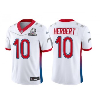 Men's Los Angeles Chargers #10 Justin Herbert 2022 White Pro Bowl Stitched Jersey Men's Los Angeles Chargers #10 Justin Herbert 2022 White Pro Bowl Stitched Jersey