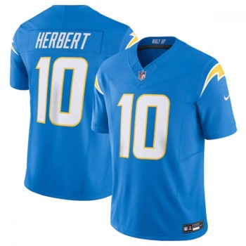 Men's Los Angeles Chargers #10 Justin Herbert Blue 2023 F.U.S.E. Vapor Untouchable Limited Stitched Jersey Men's Los Angeles Chargers #10 Justin Herbert Blue 2023 F.U.S.E. Vapor Untouchable Limited Stitched Jersey