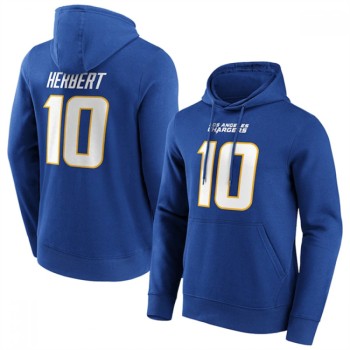 Men's Los Angeles Chargers #10 Justin Herbert Blue Hoodie Men's Los Angeles Chargers #10 Justin Herbert Blue Hoodie