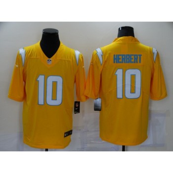 Men's Los Angeles Chargers #10 Justin Herbert Gold Inverted Legend Stitched Football Jersey Men's Los Angeles Chargers #10 Justin Herbert Gold Inverted Legend Stitched Football Jersey