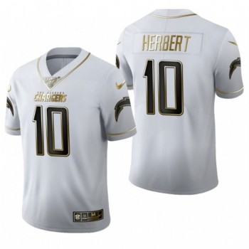 Men's Los Angeles Chargers #10 Justin Herbert Golden/White Limited Stitched Football Jersey Men's Los Angeles Chargers #10 Justin Herbert Golden/White Limited Stitched Football Jersey