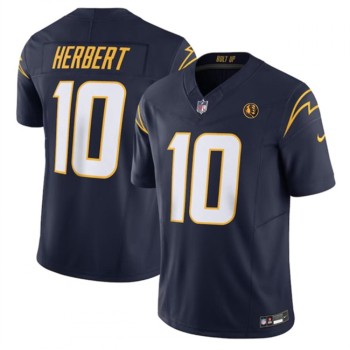 Men's Los Angeles Chargers #10 Justin Herbert Navy 2023 F.U.S.E. With John Madden Patch Vapor Limited Stitched Football Jersey Men's Los Angeles Chargers #10 Justin Herbert Navy 2023 F.U.S.E. With John Madden Patch Vapor Limited Stitched Football Jersey